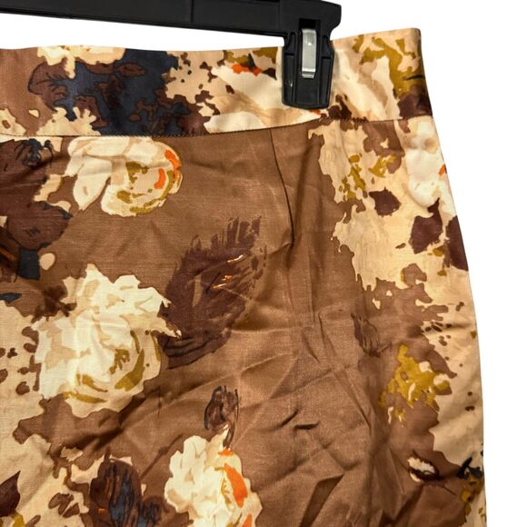 Talbots Brown Floral A-Line Skirt - Picture 13 of 16